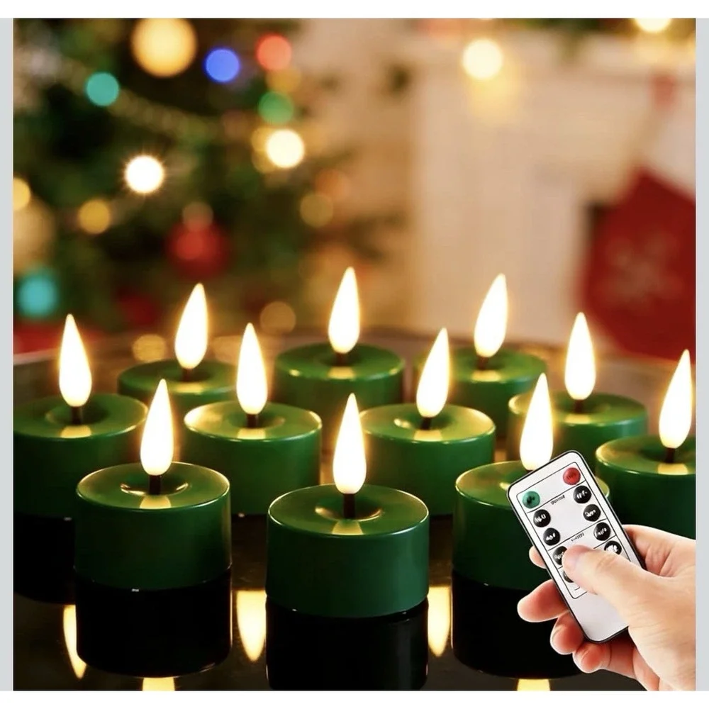 Flameless  Tea Lights with Remote Timer - LED Electric Candles  Set Of 19